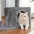 Rascador Torre 3 Niveles Felpa Y Sisal Para Gato Con Cama Color Variante Gris Oscuro