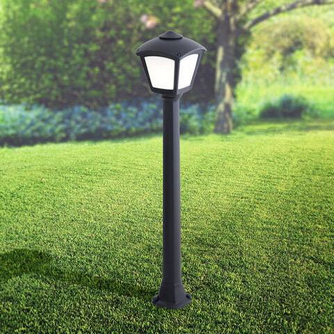 Farol c/columna opal negro 6W IP55 E27 GIAFFA/ROBY FL0589