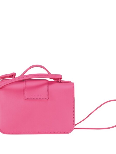 Longchamp -Cartera pequeña de cuero, Box-trot Fucsia