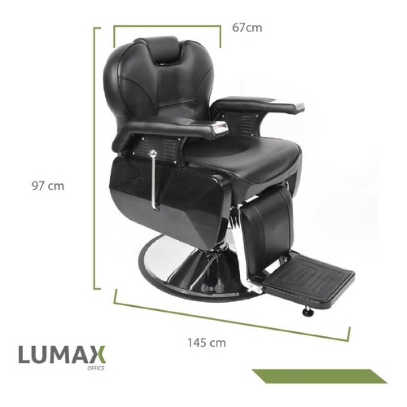 Sillon de Peluqueria Barberia Hidraulico Reclinable Ecocuero Negro