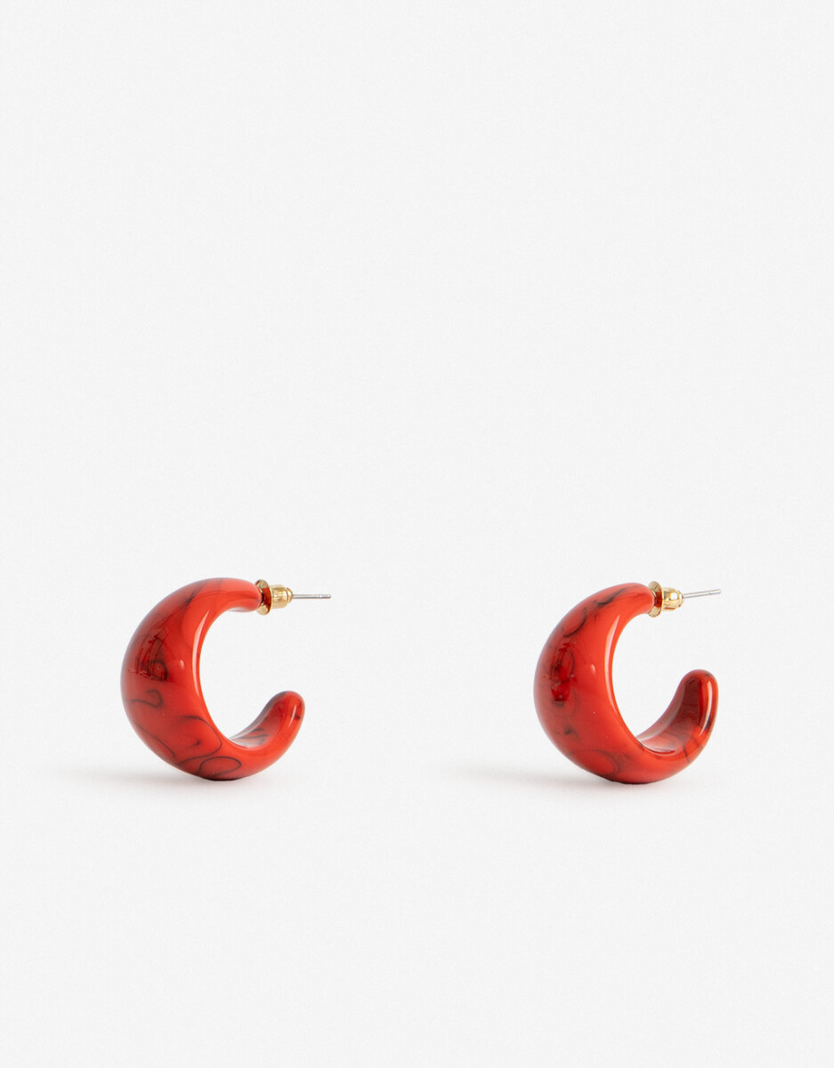 Argollas Resina Rojo 