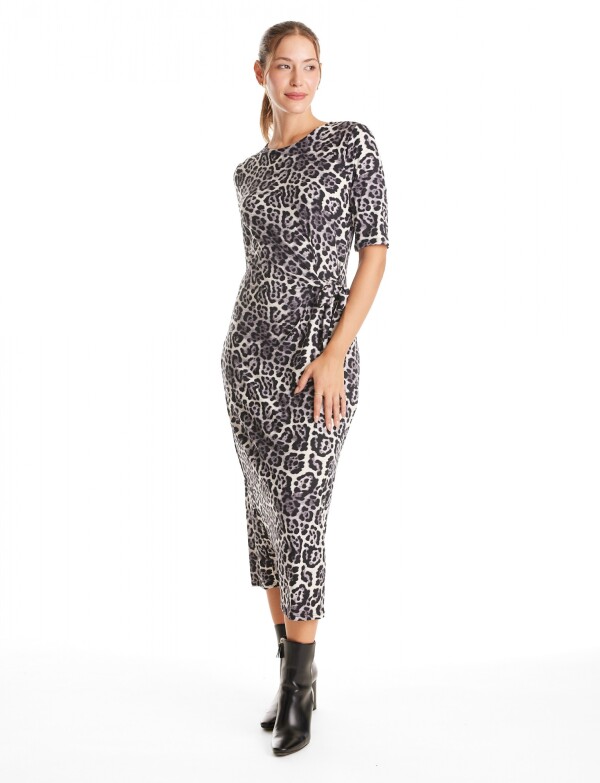 Vestido Animal Print NEGRO/MULTI