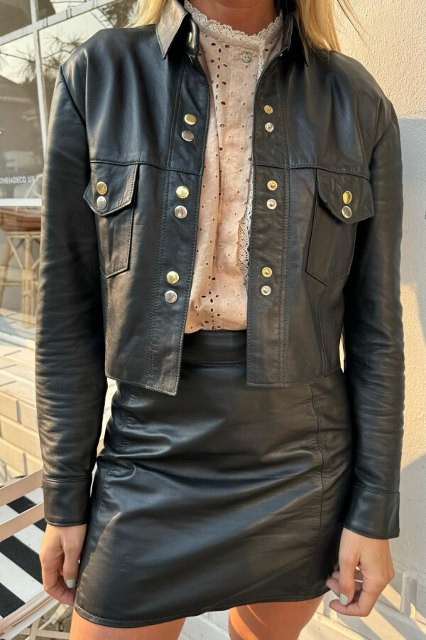 Camisa Cuero Alison Negro