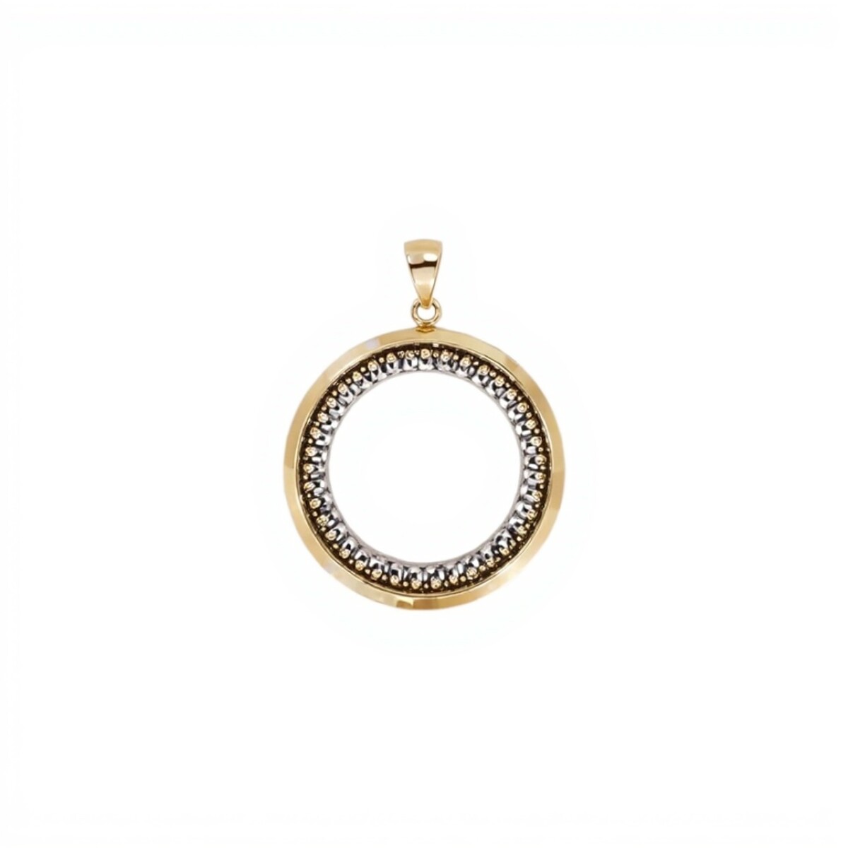 Dije Circular-Plata y oro- Sin Piedra- CP5635 - sinpiedra 
