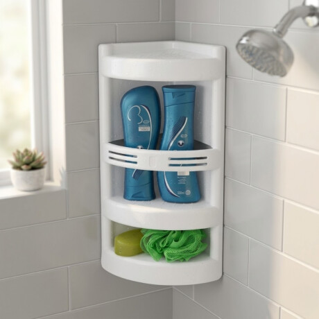 Esquinero porta shampoo para ducha plástico BLANCO