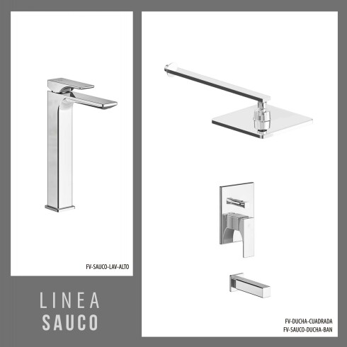 Juego De Griferia Incluye Ducha Embutida,Brazo Y Roseta,Lavatorio Alto Marca Fv Linea Sauco 000