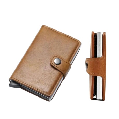 Tarjetero Billetera Bloqueo Rfid Anti Clonacion Color Beige