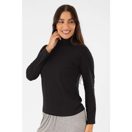 Polera algodón elastano Negro