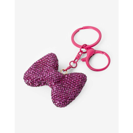 Llavero Y Bag Charm Moño Rosa Metalizado