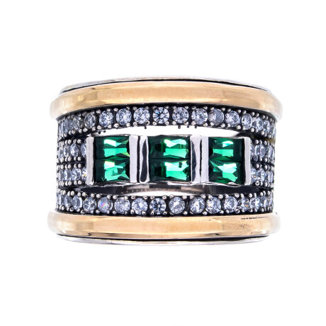 Anillo de plata 925 y double con circonias Anillo de plata 925 y double con circonias