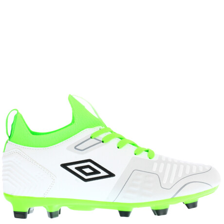 Championes de Niños Umbro Fútbol 11 Flash HG Blanco - Verde Fluo - Negro