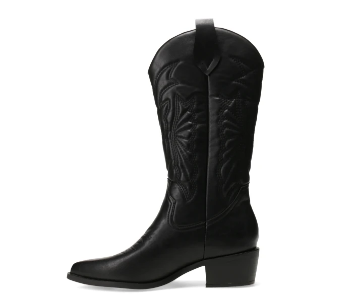 Bota EDNA tejana con diseño en la caña Black