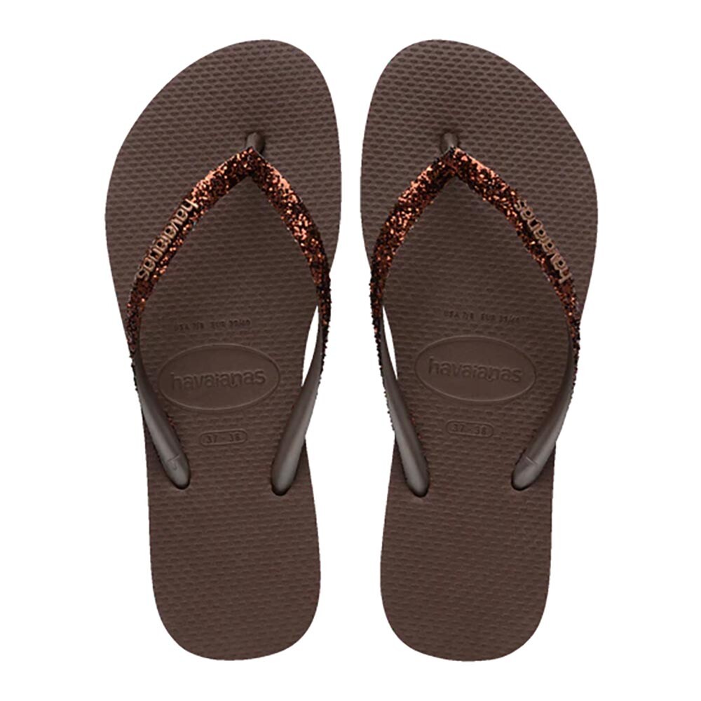 Sandalias Havaianas Slim Glitter Ii Mujer Cafe