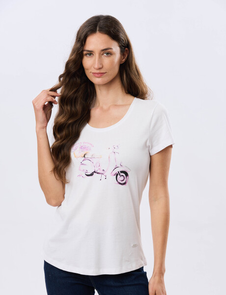 REMERA ESTAMPADA DE ALGODÓN Blanco