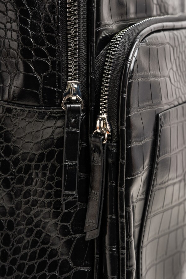 Mochila Midi Croco Negro