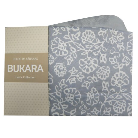 Juego de Sábanas Bukara 1 Plaza Flores Grises