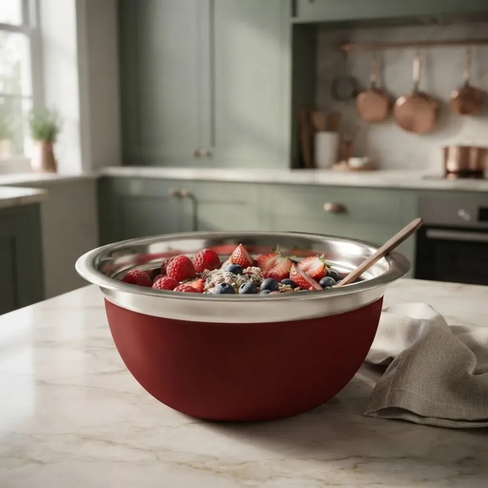 Bowl aleman acero inox 21 cm rojo PRISMA Bowl aleman acero inox 21 cm rojo PRISMA
