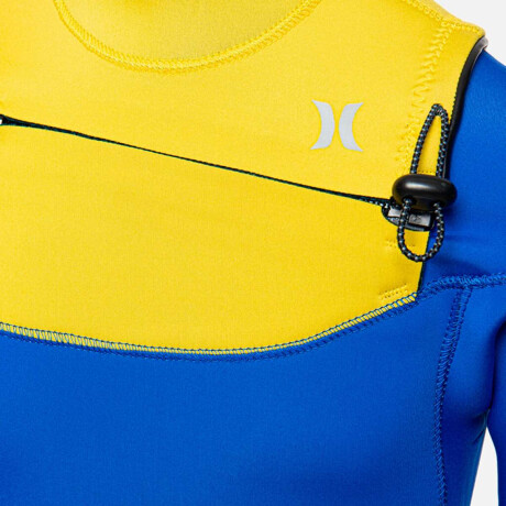Traje Hurley Boys Advantage 3/2 mm Fullsuit Chest Zip Azul/Amarillo