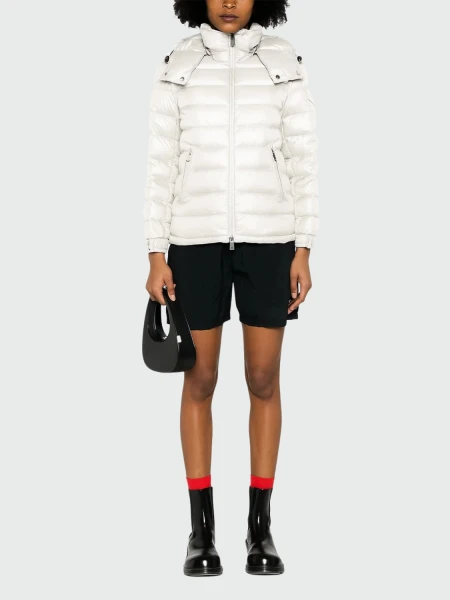 Moncler - Chaqueta Corta con Capucha y Plumón Dalles Blanco