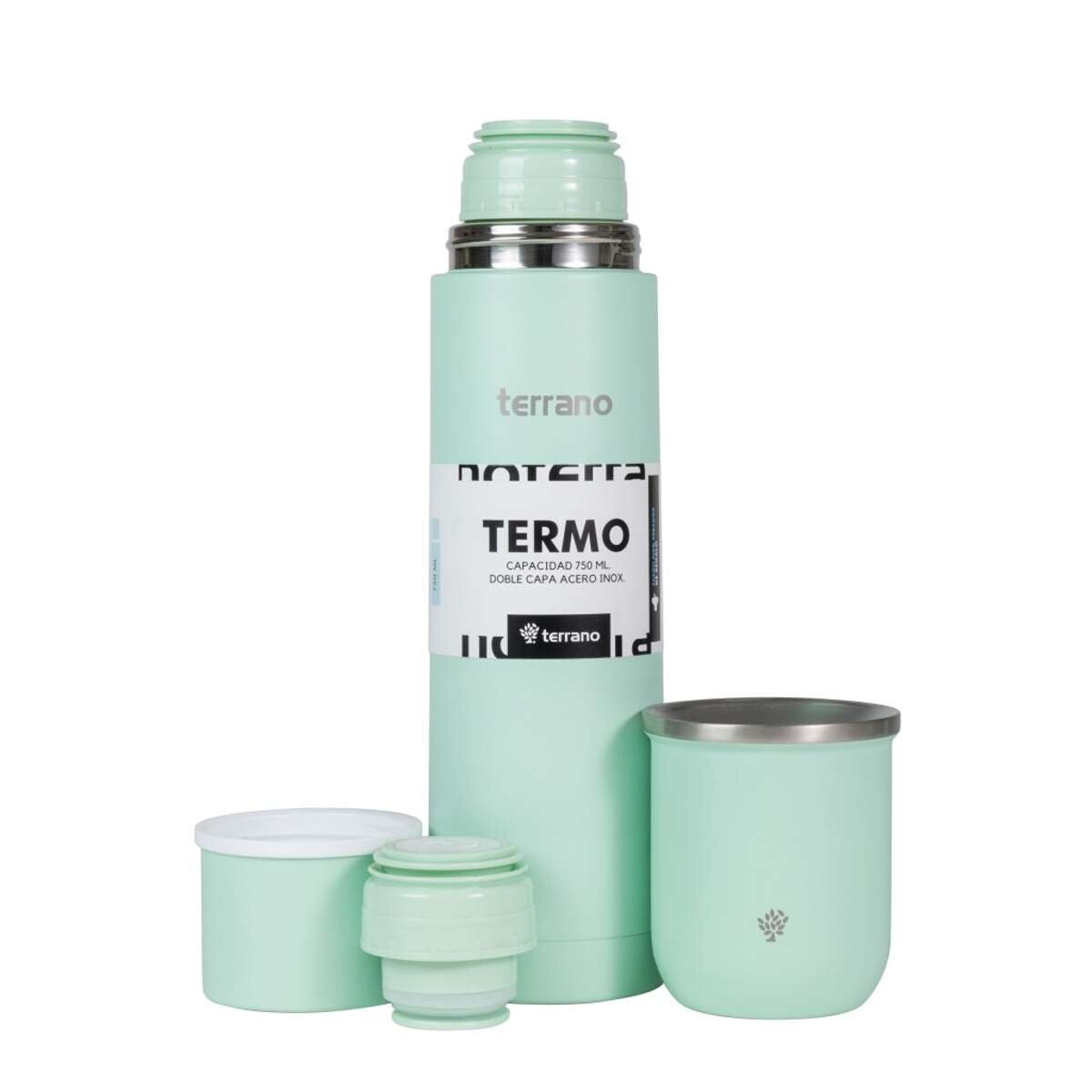 Kit Acero Bala - 750Ml + Mate Sicilia - Verde Agua 