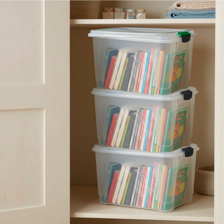 Set x3 Caja organizadora 12 lts Alta TRANSPARENTE