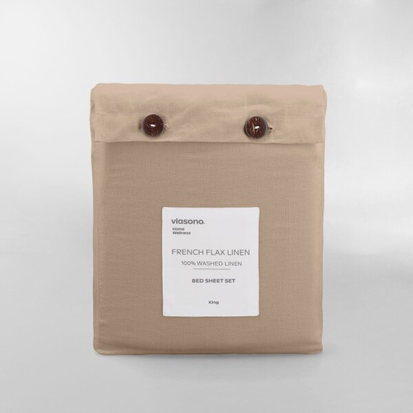 SÁBANA FRENCH FLAX LINEN MARRON - KING