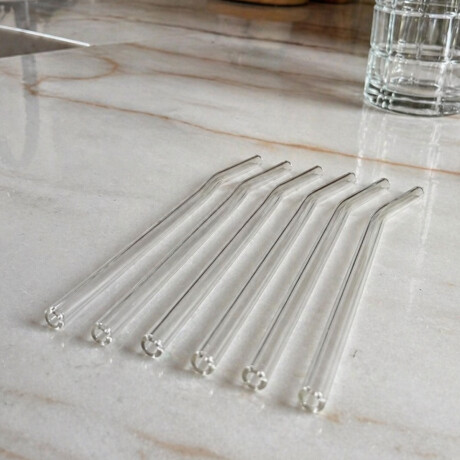 Set de 6 sorbitos de vidrio reutilizables con limpiador Sc