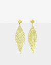 Aros Colgantes Largos Canutillos Aros Colgantes De Canutillos - Verde Lima