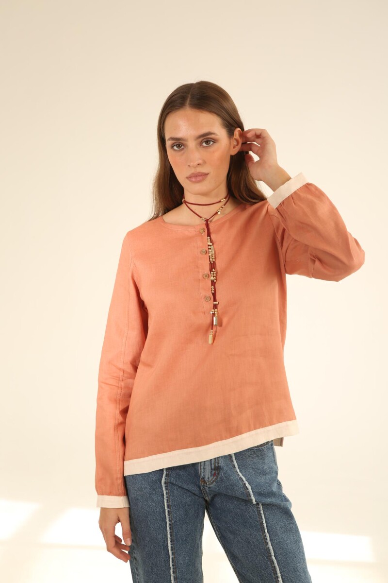 Blusa Lanai Rosa y beige