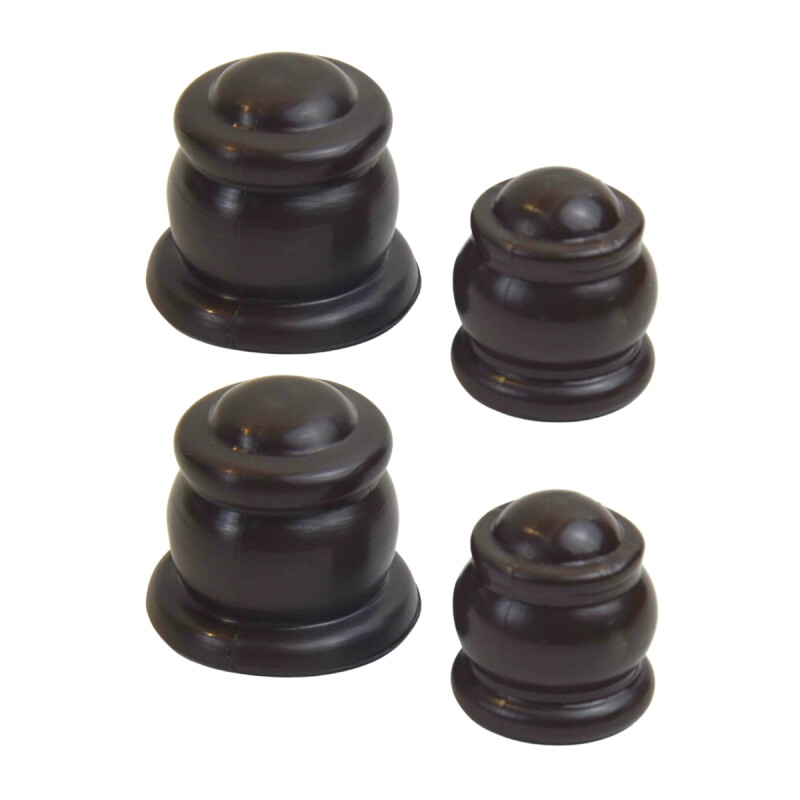 Barrote cortina doble de metal 2 m + 2 Soportes MARRON OSCURO