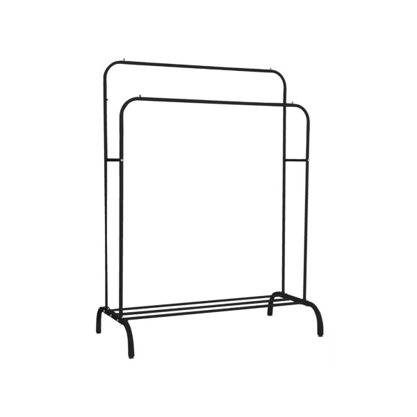 Perchero Para Ropa Doble Percha Metal Organizador con Estante Imback Color Negro Perchero Para Ropa Doble Percha Metal Organizador con Estante Imback Color Negro