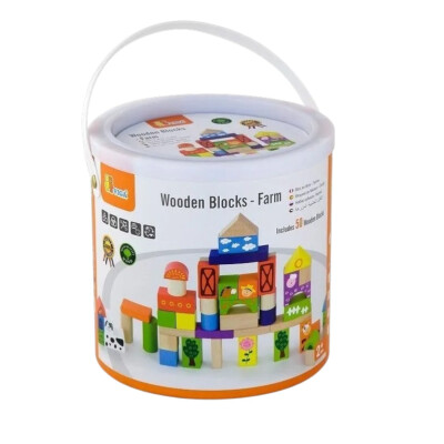 Bloques Madera Granja VIGA 50 Piezas Bloques Madera Granja VIGA 50 Piezas