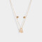 Bijouterie Set Con corazón Set De Collar Y Aros Pasantes Corazones - Dorado
