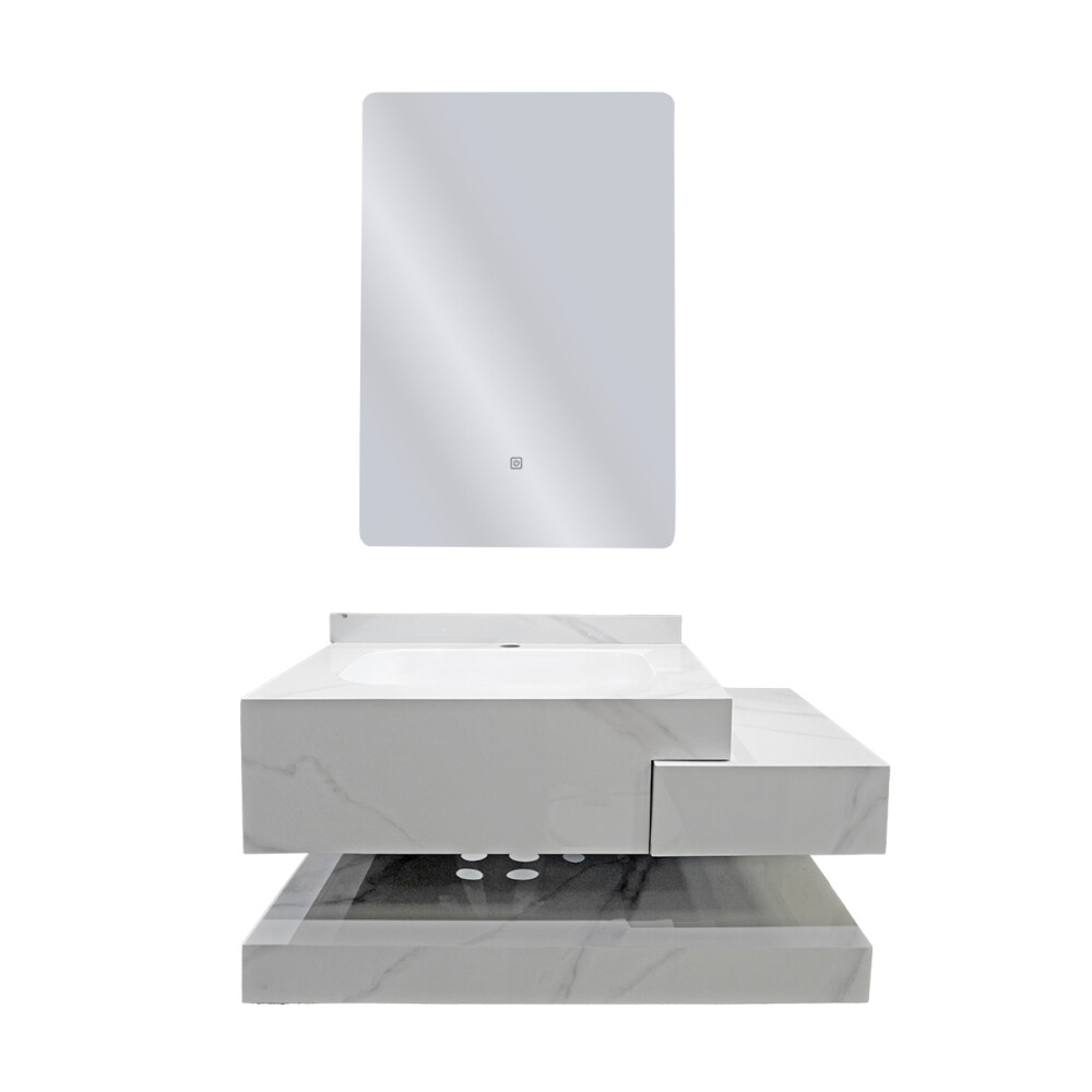 CONJUNTO DE BAÑO HABITARE MODELO SYM1026-80 / MUEBLE + BACHA + ESPEJO CON LUZ Conjunto De Baño Habitare Modelo Sym1026-80 / Mueble + Bacha + Espejo Con Luz