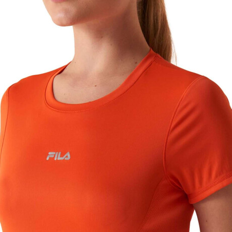 Fila Core Run Remera Manga Corta Running Para Mujer Naranja