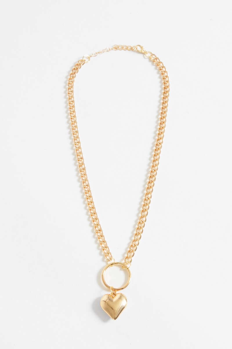 Collar cadena dije corazón dorado