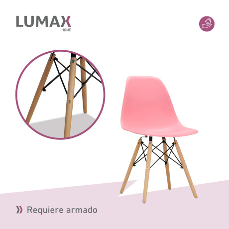 Silla Eames de colores y patas de madera Liso