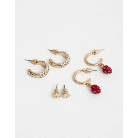 Set De Aros Bañados En Oro Dorado