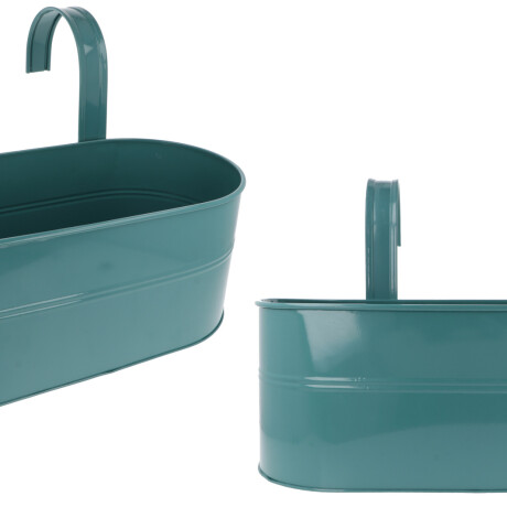 Maceta oval de metal con gancho Maceta oval de metal con gancho