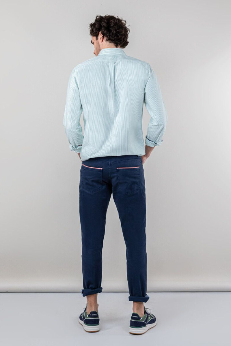 Camisa Oxford El Ganso Raya Yale Verde