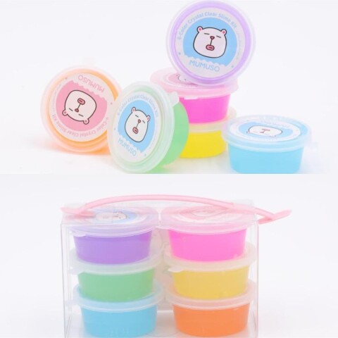 KIT DE SLIME CRISTAL TRANSPARENTE (6 COLORES) KIT DE SLIME CRISTAL TRANSPARENTE (6 COLORES)