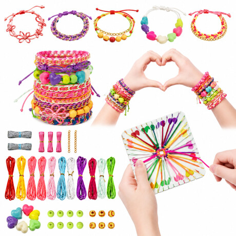 Kit Para Hacer Pulseras Maletín Con Dijes Y Cuentas +6 años Rosa
