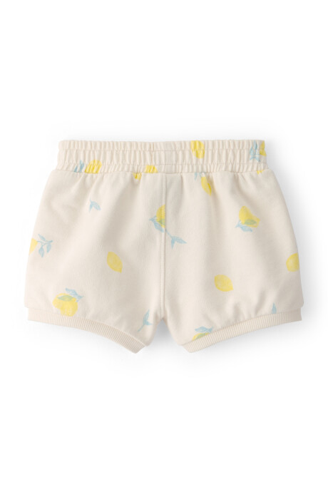 Short de algodón, marfil, diseño limones Sin color