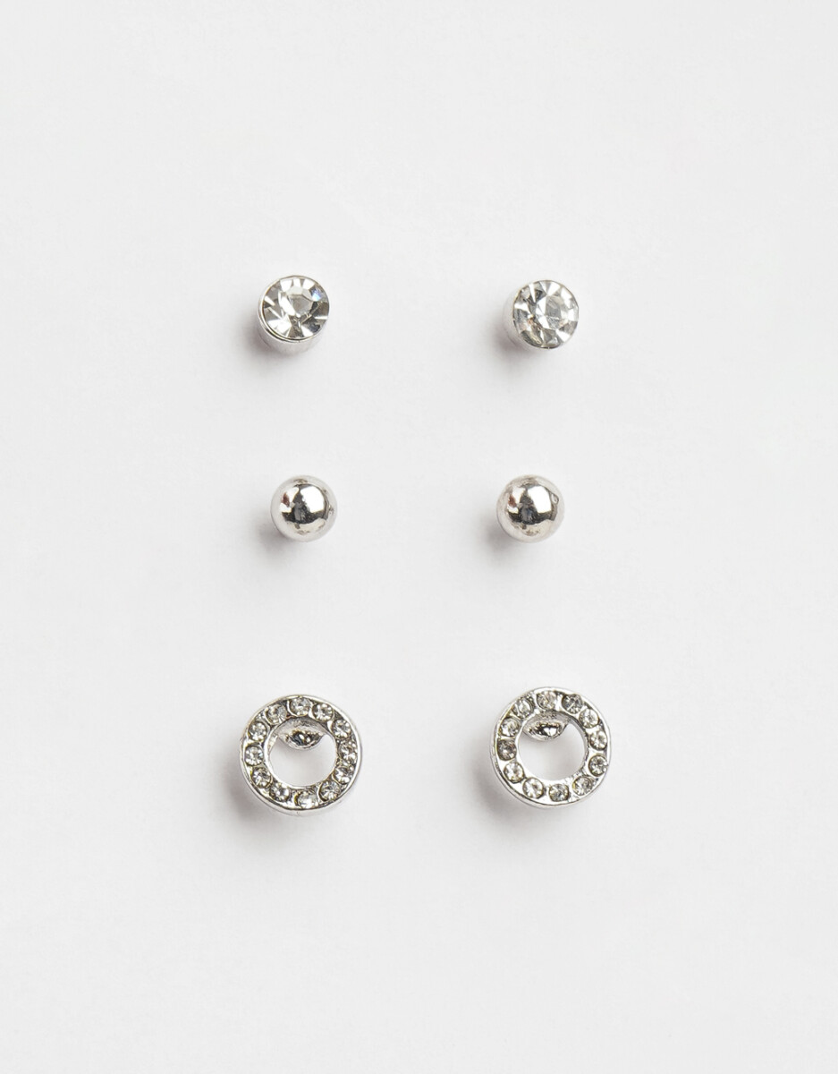 Set De Aros Con Strass 