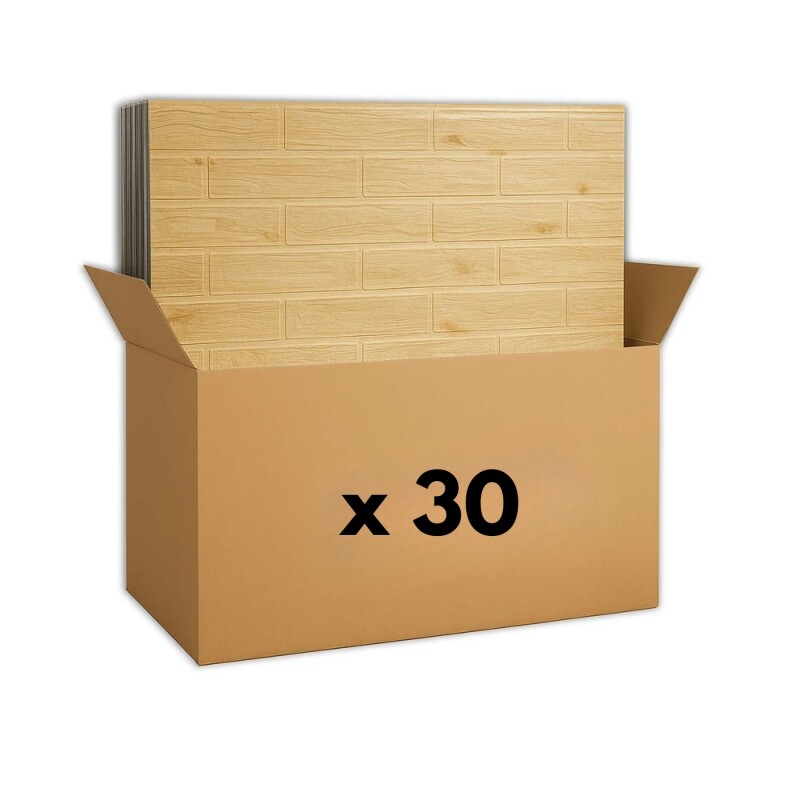 30 Placas Revestimiento Pared Autoadhesiva 70x77cm Promo X30 Madera Clara