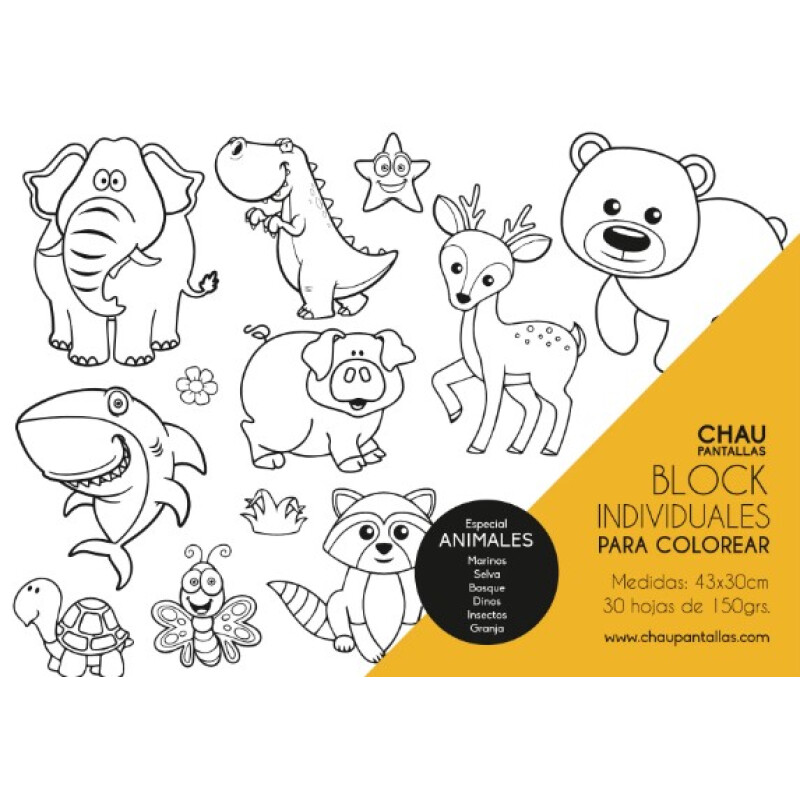 Block individuales MEGAMIX Animales -Chaupantallas Block Individuales Megamix Animales -chaupantallas