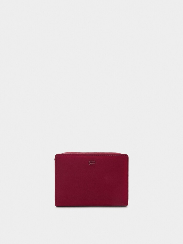 Cartera Con Textura Suave rojo