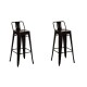 Taburete Tolix Pack 2 unidades En Metal Con Respaldo Negro