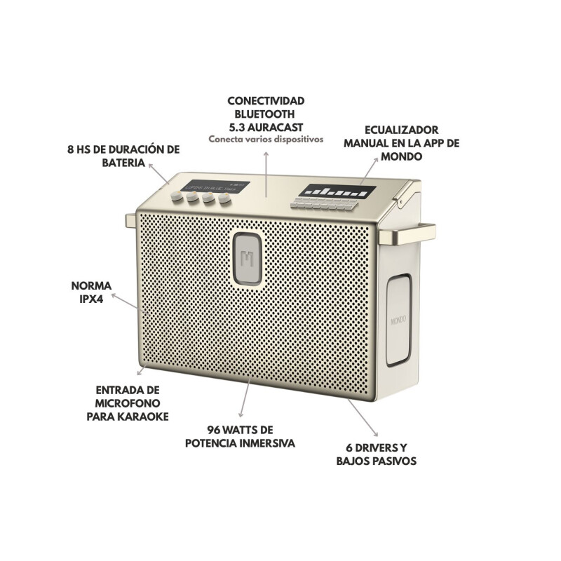 Mondo Speaker Large - Greige Mondo Greige