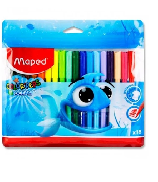 MARCADORES MAPED OCEAN x18 Único